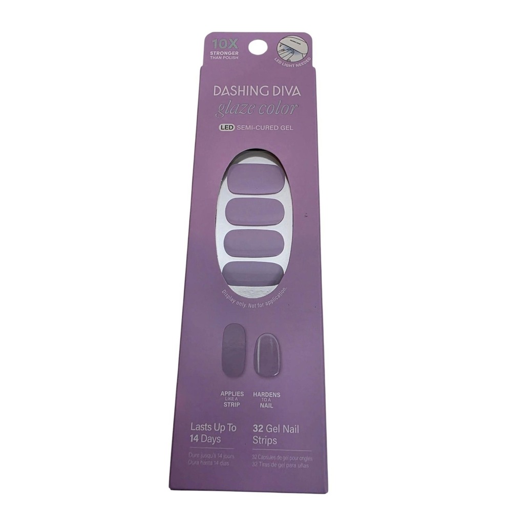 Dashing Diva Glaze Color LED Semi-Cured Gel Nail Strips Purple Muse GCM110